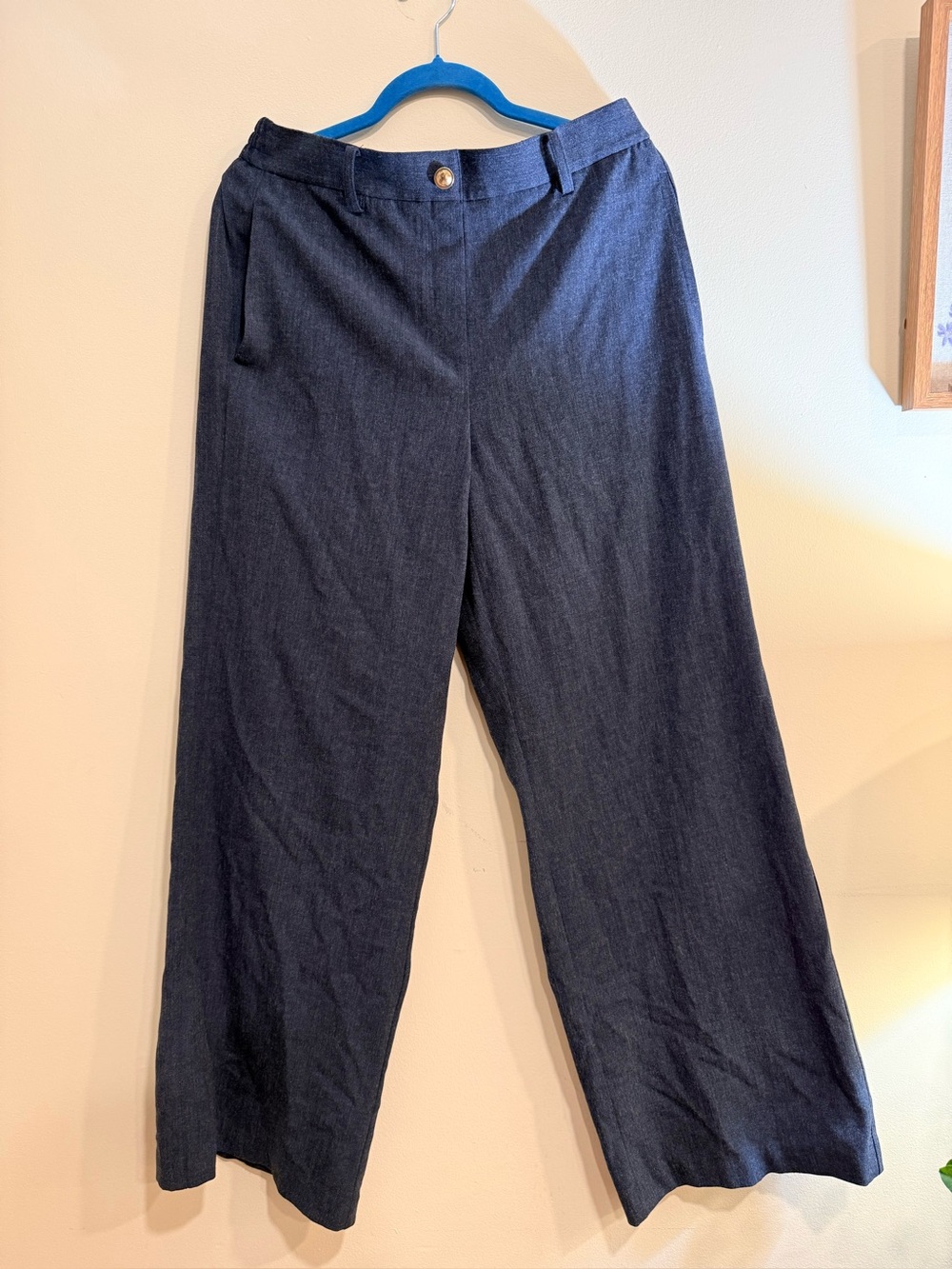 Michael Kors Navy Wide-Leg Chinos